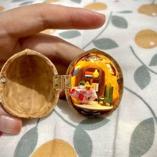 Handmade Seed Mini Finished Product World Hut Material Hut Ornaments Walnut DIY Micro Landscape Creative Gift