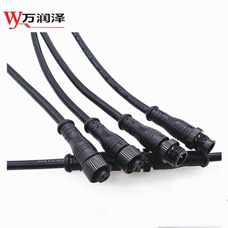 LED显示屏电源线2P设备对接线M12金属DC航空线2芯公母圆形防水线