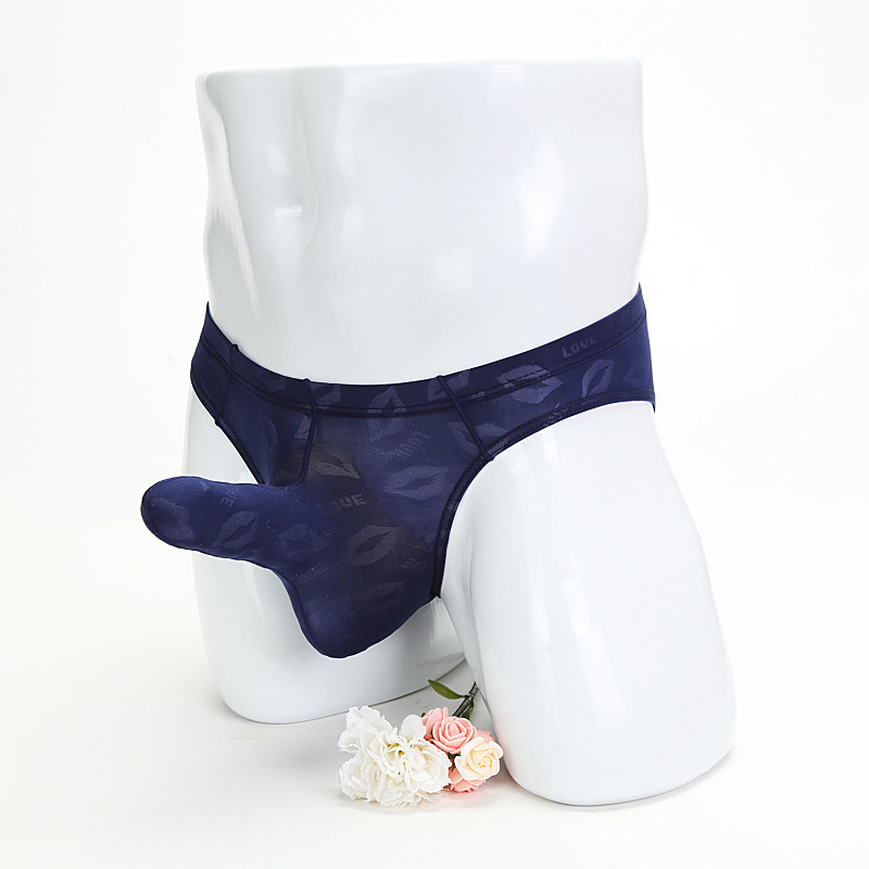 Men's Briefs Gun Separate Pants JJ Set Fun Thin Pattern Lip Jacquard Sexy Elephant Nose Underpants