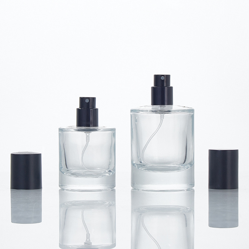 30ml圆柱玻璃香水瓶50ml细雾喷雾精油小样分装瓶便携按压香水空瓶