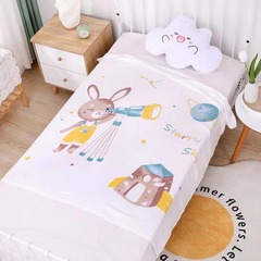 Children's bamboo fiber towel quilt double-layer gauze children's quilt summer lunch break air-conditioning blanket soft and breathable summer cooling quilt