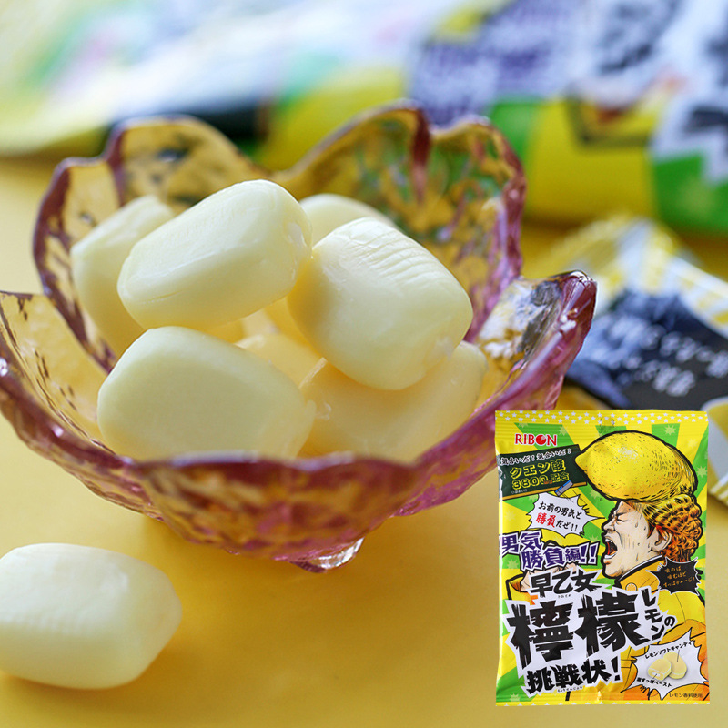 日本進口理本夾心軟糖ribon甲乙女檸檬糖爆酸梅子糖網紅糖果批發