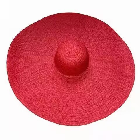 A super-large brim straw hat, foldable for beach outings, suitable for children and summer outdoor vacations, sun protection hat, sunshade hat.