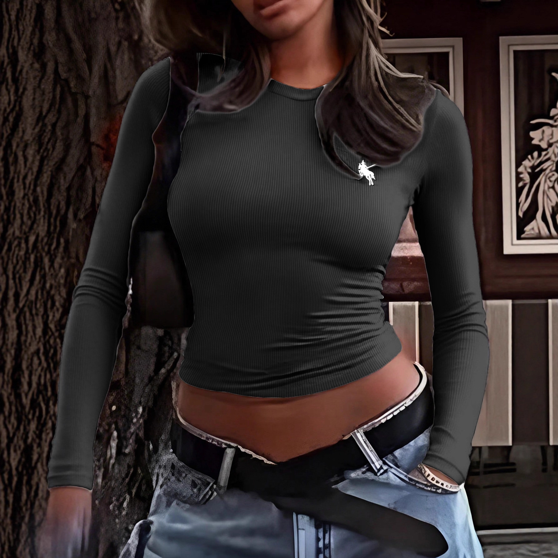 Women's Clothing Y2K Long Sleeve Vest T-Shirt Solid Color Casual Elegant Fashion Autumn Winter Top For Adults_voghion.com