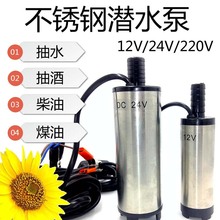 。不锈钢直流抽酒泵酒水柴油泵煤油泉水12V24V220V潜水小型水泵家