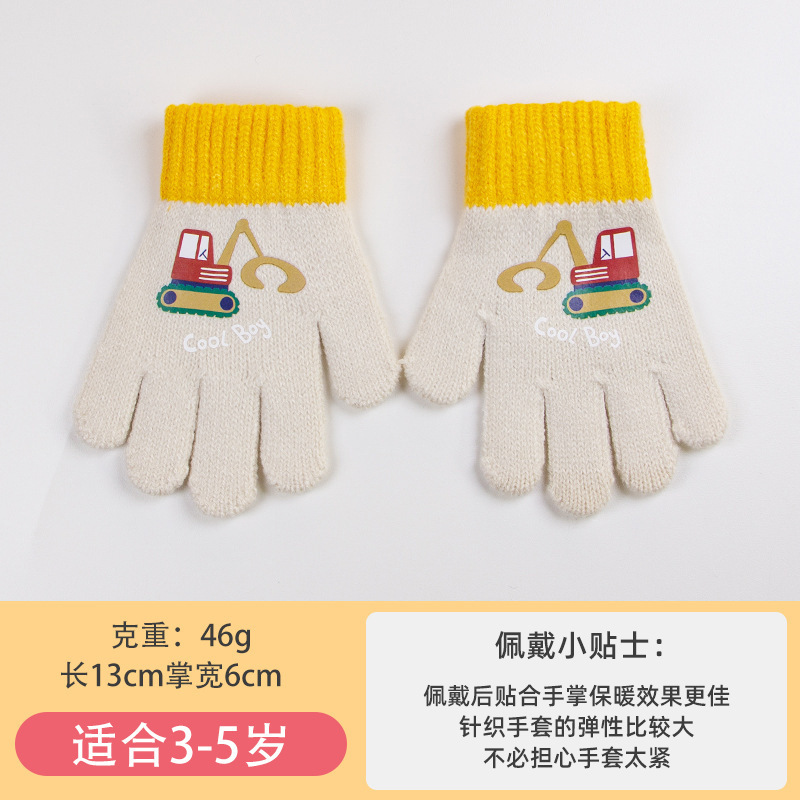 冬季男童儿童手套批发保暖防寒五指女童针织手套女童可爱卡通针织|undefined