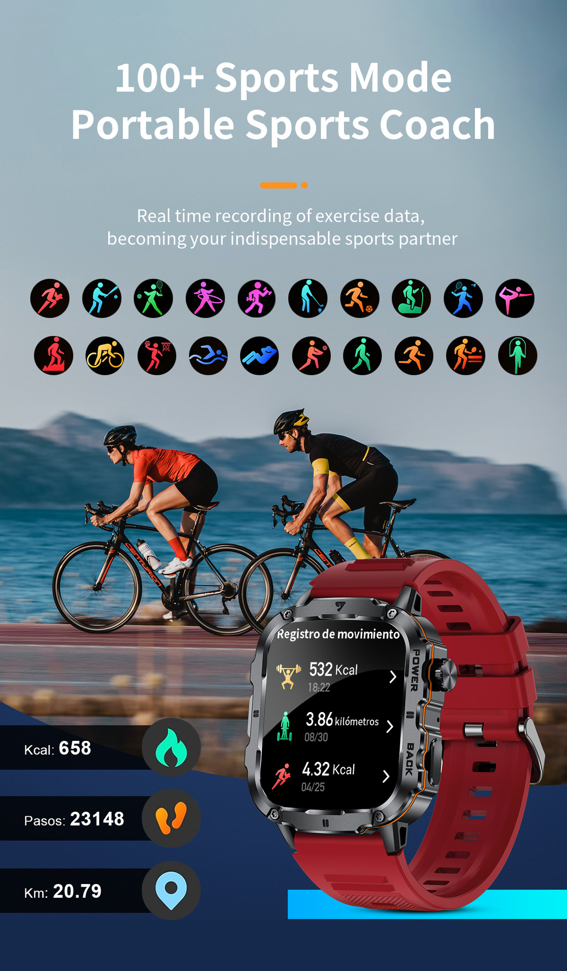 Men's Bluetooth Smartwatch With Heart Rate And Blood Oxygen Monitoring Multi Sports Watch Waterproof Fitness Tracker Touchscreen Watch_voghion.com