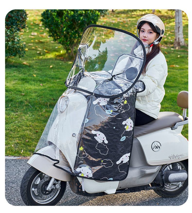Electric Vehicle Windshield Cover, Sun Protection, Rain Cover, Universal for All Seasons, Waterproof Front Windshield for Electric Motorcycles, Full Coverage