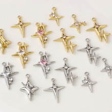 ͭ��18K��ɫʮ�������ǵ�׹â�ǹҼ����DIY�ֹ������Ʒ������