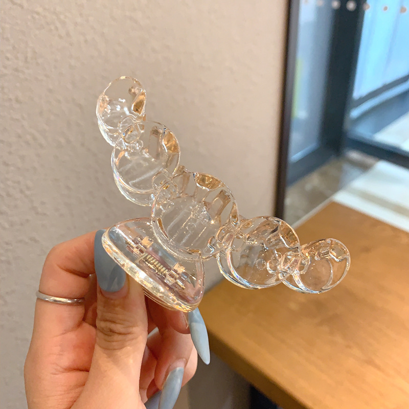 Otoño e invierno, Maillard, clip de agarre de color café, horquilla de cabeza para mujer, horquilla de sentido avanzado, clip de tiburón, volumen de cabello grande, clip múltiple