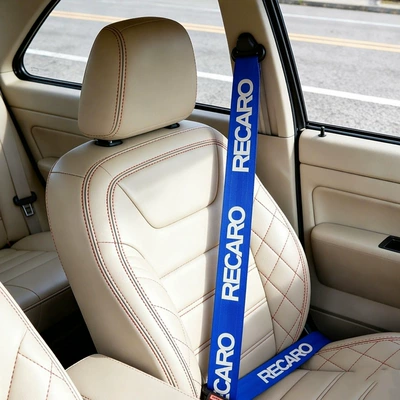 Car seat belt, JDM universal nylon seatbelts - rec-blue