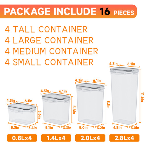 Bestselling PP food preservation jar with seal, refrigerator kitchen food can, grain and bean bucket snack storage container