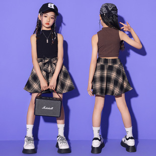 Girls' Jazz Dance Costume Stylish Japanese Street Dance Performance Outfit Set Children's Hip-Hop Runway Stage Trendy