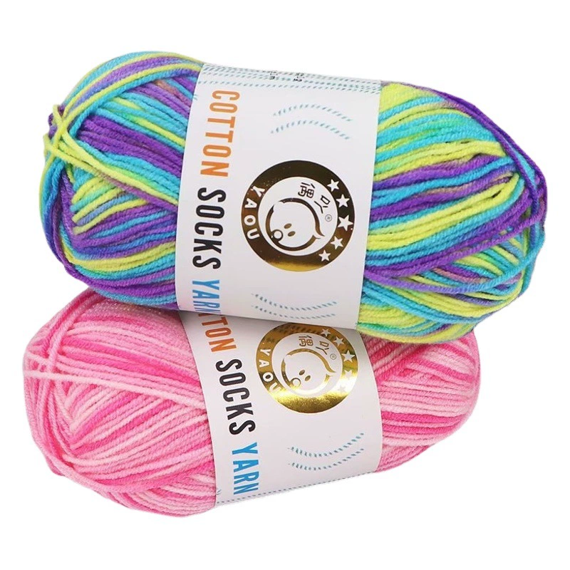 Окрашенный в Aridis трехниточный чесаный коврик из хлопковой шерсти, окрашенный в детском свитере, хлопковая нить средней тонкости, ручная работа