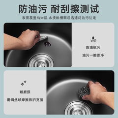 K9HX wholesale 304 stainless steel round sink black nano single basin mini small bar balcony kitchen wash