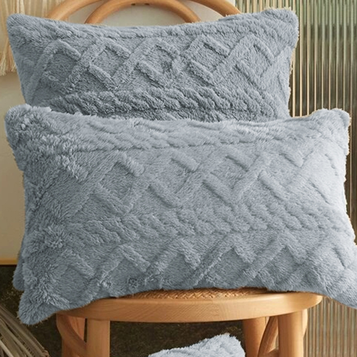 Funda de almohada jacquard de doble cara trenzada transfronteriza, funda de almohada de felpa para sofá, no incluye núcleo de almohada TEMU, envío directo