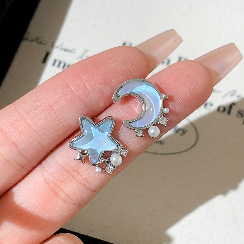 3#파란 별과 달 귀걸이