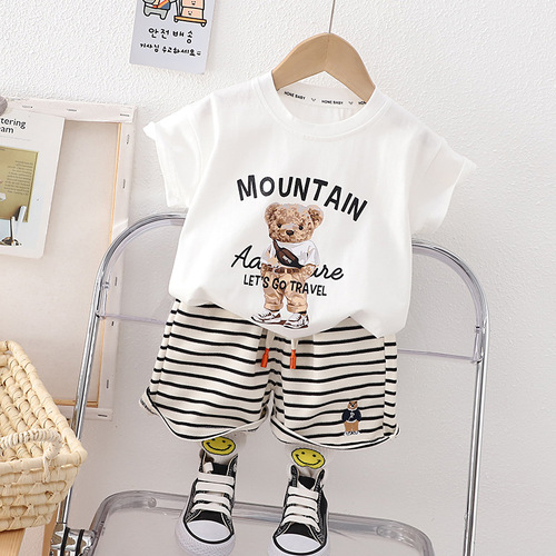 Boys summer cartoon suit short-sleeved  new children's summer clothes sports two-piece set for small and medium-sized children cross-border