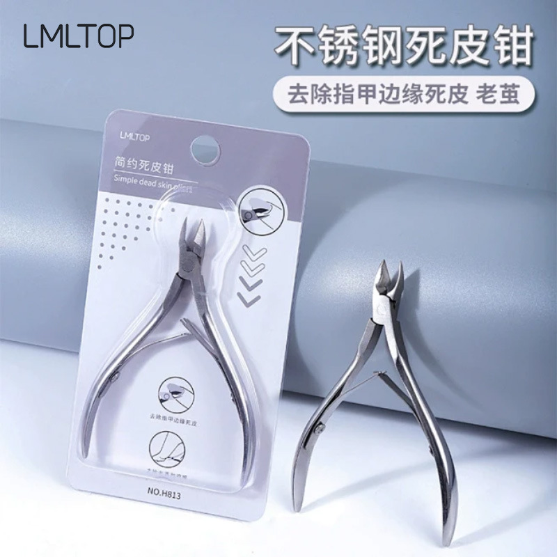 LMLTOP tijeras para piel muerta de acero inoxidable, alicates para eliminar la piel muerta, alicates para manicura de belleza de una sola punta, herramientas de belleza para uñas H812