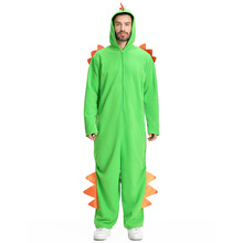 外贸万圣节亚马逊可爱绿色大尾巴恐龙cosplay服睡衣连体演出服装