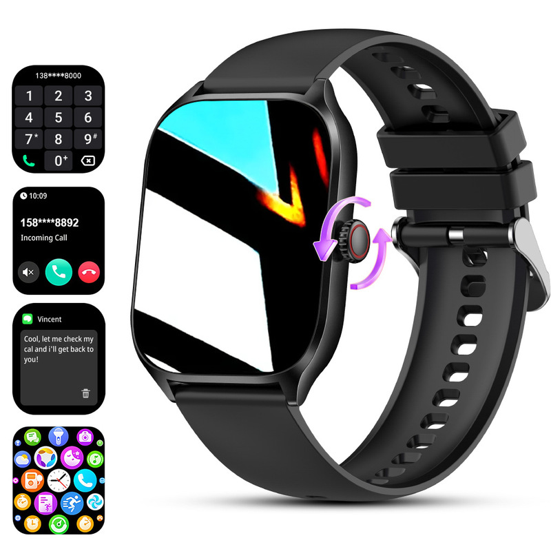 J68 Smart Watch Real-Time Heart Rate Blood Oxygen Health Monitoring Sports Mode Bluetooth Call Watch