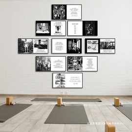 普拉提先生装饰画瑜伽工作室墙壁画核心床瑜伽体式挂画健身照片墙