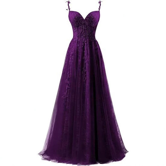 Cross-border wholesale evening dresses, European and American lace mesh embroidered tulle ball gown dress with thin straps and formal slit skirt Cross-border wholesale evening dresses, European and American lace mesh embroidered tulle ball gown dress with thin straps and formal slit skirt