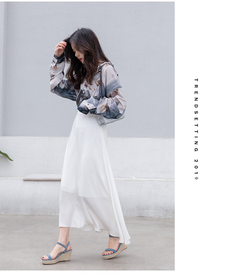 Sandal nữ quai ngang hở mũi gót cao 7 cm đế rơm — Màu đen chi tiết 16