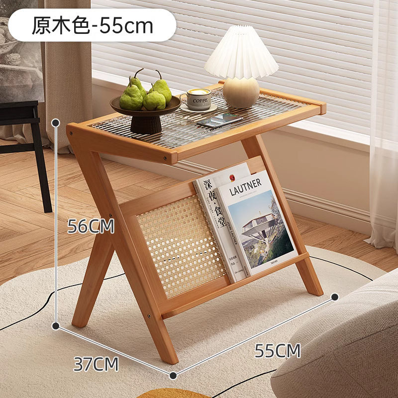 통나무 색상 - 길이 55cm [단단한 대나무, 두껍고 강화됨]