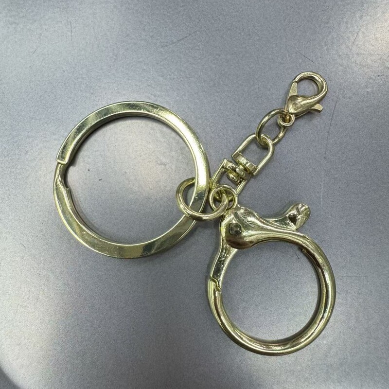 Zinc Alloy Keychain Key Ring Three-Piece Set DIY Toy Doll Pendant Colorfulful Flat Ring Figure-Eight Buckle Lobster Buckle