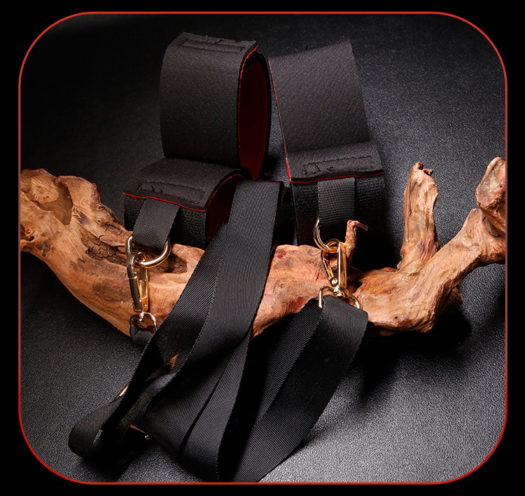 SM Simple Bondage Split Leg Belt with Handcuffs, Adjustable Couple Restraint Strap — detail image 25