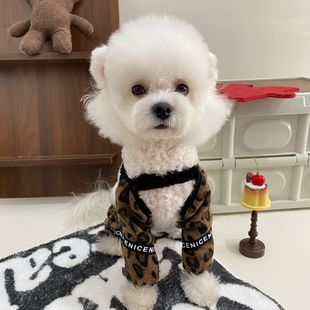 Pet Teddy Dog Leopard Print Anti-Dirty Pants Going Out leopard print than Bear Teddy Anti-Dirty and Dustproof Universal Clothes