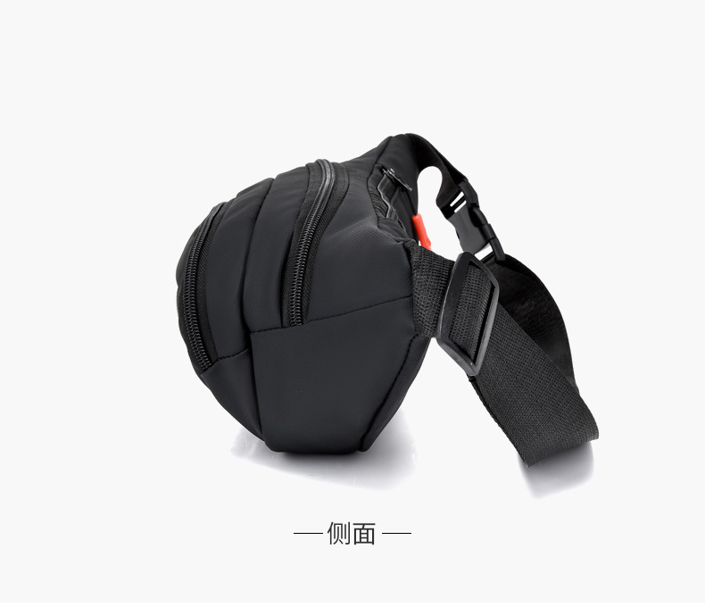 New leather waterproof waist bag for men, casual, simple and large-capacity cash register change crossbody bag, retro sporty chest bag undefined