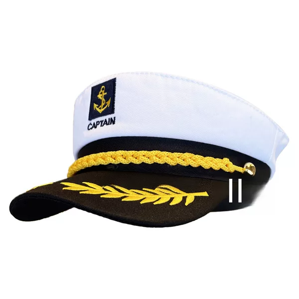 Men's Summer Navy Hat, Adult Men's Yacht White Simple Sailor Hat, Admiral Captain Hat in Stock