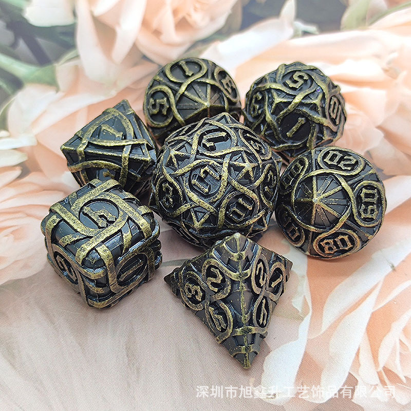 Nuevo metal sólido dados cthulu corriendo grupo COC dragón y mazmorras DND poliedro digital dados trpg