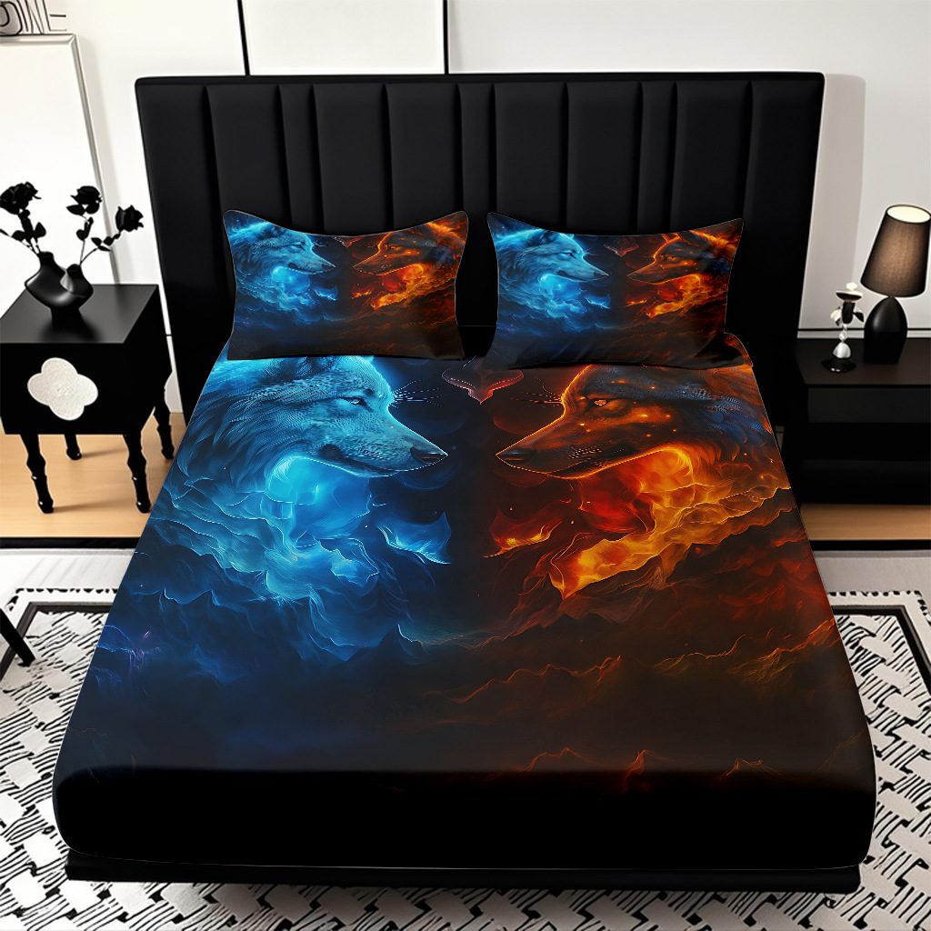 TEMU / JIT Hot Wolf 3D Digital Printing Quilt Set Soporte internacional exclusivo para la impresión