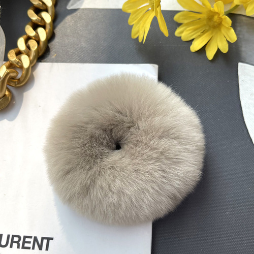 Korean minimalist true otter plush large intestine hair tie cute ponytail headband popular French retro winter head accessory