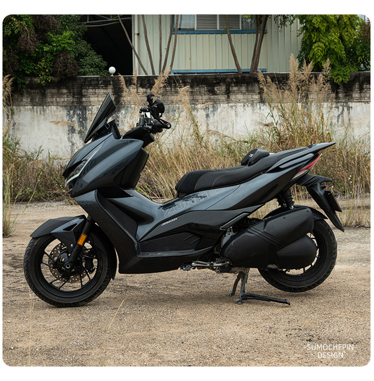 Suitable for Shengshi 350D motorcycle sports cushion assembly modified waist support waterproof seat bag frosted black suede leather
