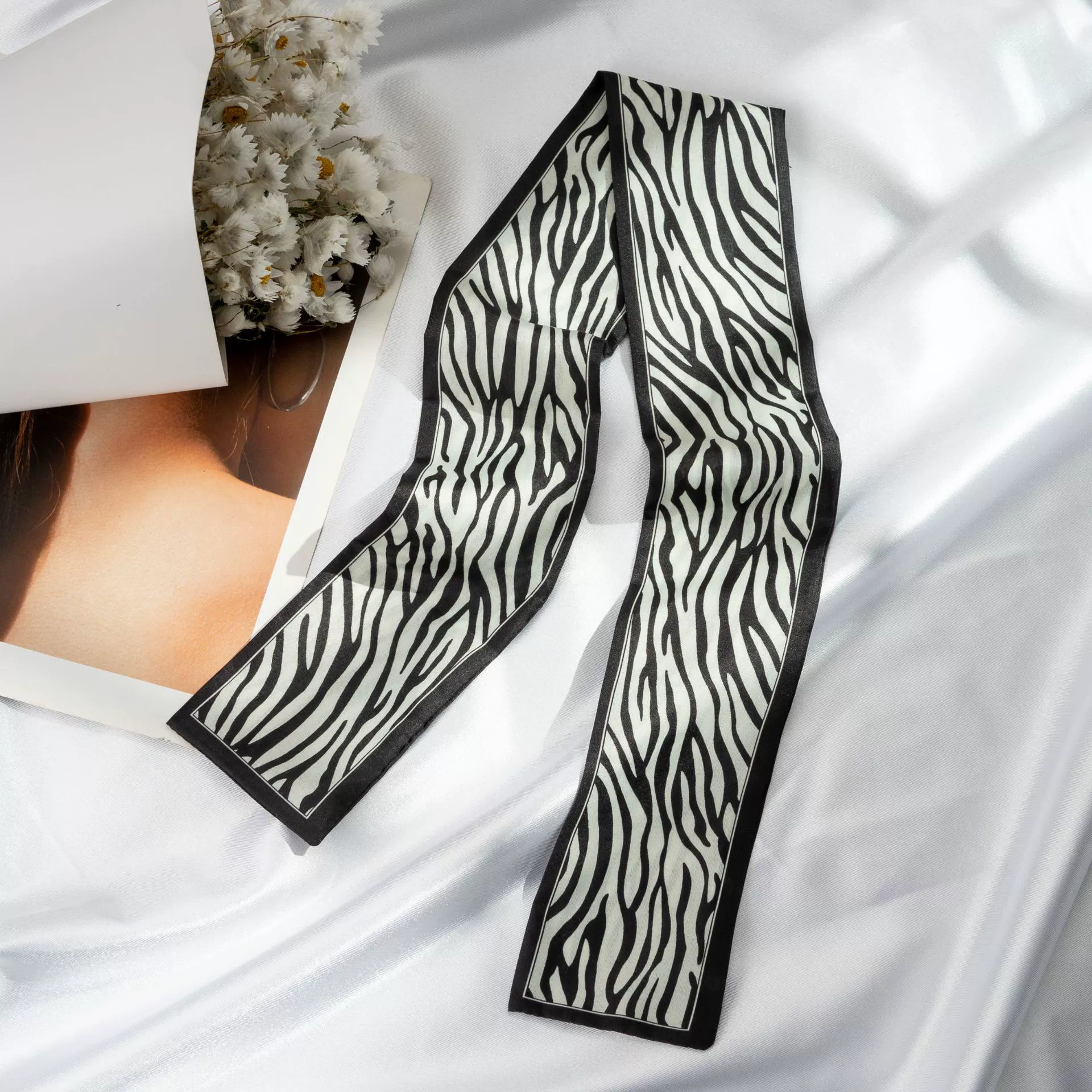 Silk Scarf Hairband (Suhang) long streamer 89×3.8 cm, lightweight gift box option