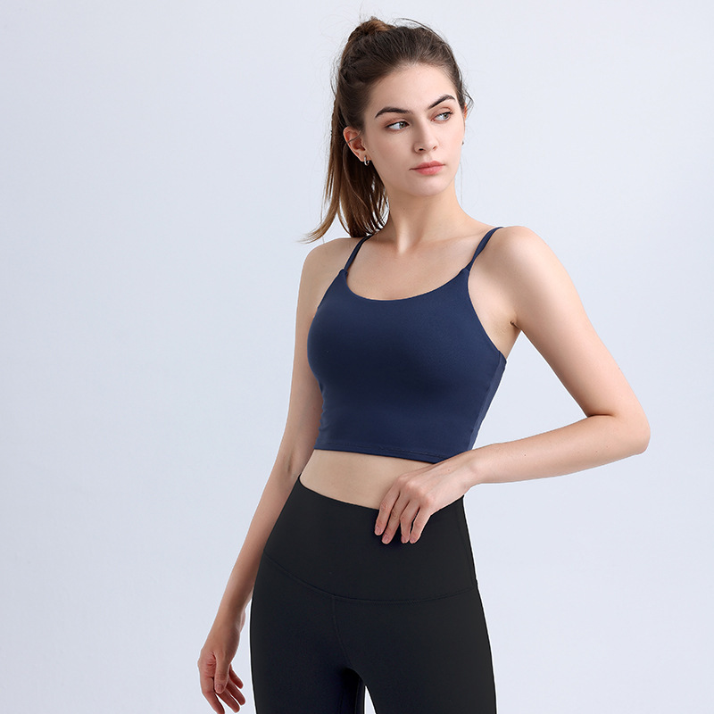 春夏の新作女性用ストラップ付きヨガベスト、美しい背中が見えるフィットネスヨガブラ、女性用耐衝撃スポーツブラ|undefined
