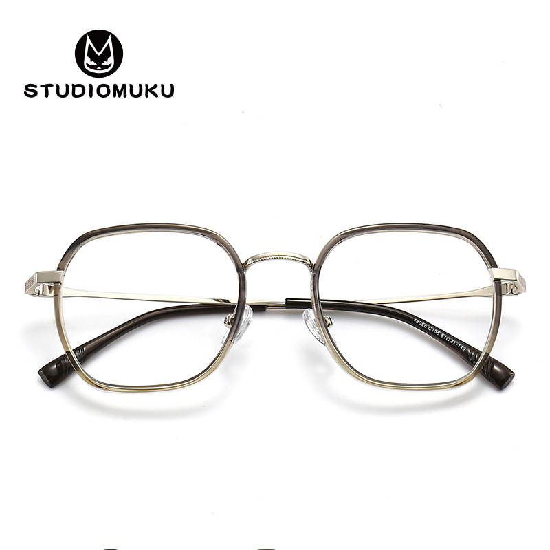 STUDIOMUKU gafas frescas de madera ultraligero cara pequeña marco cuadrado marco único diseño gradiente marco gafas image 4