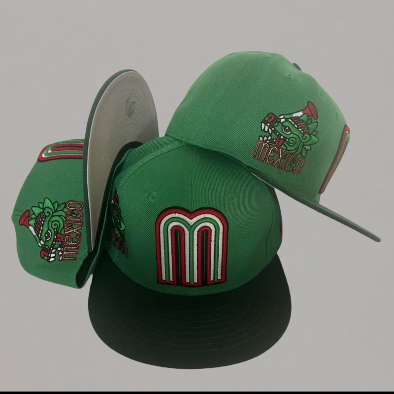 Suministro directo de fábrica Equipo nacional mexicano Bordado de viento logotipo de coche gorra de béisbol letra mMéxico estilo mexicano