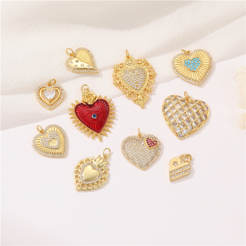 4g Weight Pendant Jewelry Making Type Zircon Inlay Material DIY Jewelry Accessories, Pendant Necklace, Necklace Classification 1 Piece Copper Zircon Heart Shape Polished Pendant DIY Jewelry Accessories Pendant Necklace Necklace