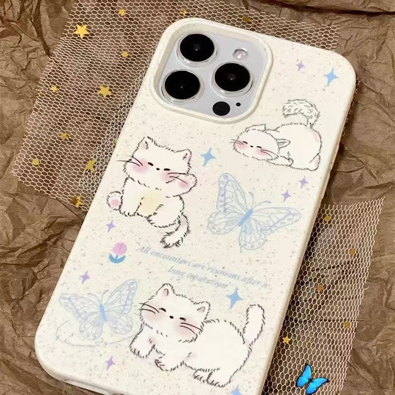 Butterfly Cat para iPhone 16pro funda para teléfono móvil Apple 15 anti-caída 14 dibujos animados 13promax nuevo 12x