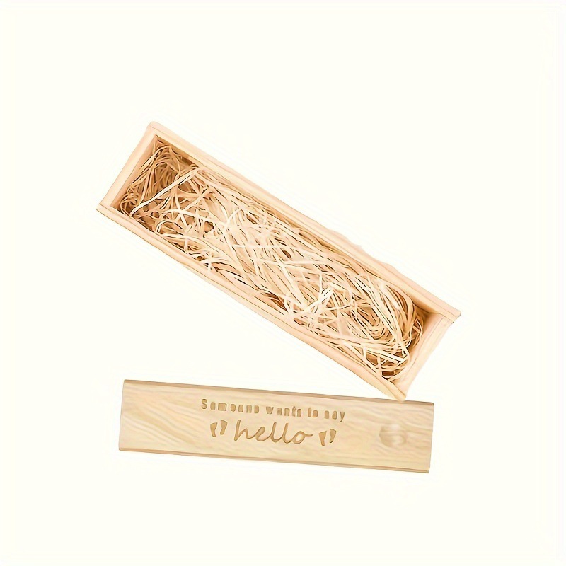 Recuerdos de embarazo de madera creativa, varilla de prueba de embarazo, caja de colección de regalos, recuerdo del recién nacido