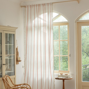 Amazon's Hottest Embroidered Multi-Line Partition Bedroom Decoration Bohemian Semi-Shading Finished Curtain Wholesale