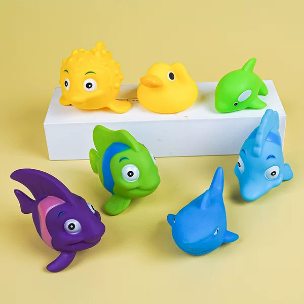 Soft Rubber Pinch and Call Simulated Marine Animals Can Be Modified into Luya Floats for Kidsren to Bathe and Play in the Water, Small Fish and Duck Toys
