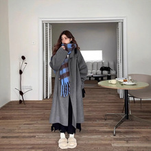 灰色毛呢外套女2025秋冬季新款韩版宽松高级感气质赫本风呢子大衣