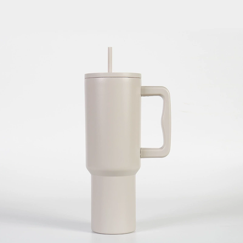 Вакуумный термостакан 40 oz AISI 304 нержавеющая сталь с ручкой и стеклянной вставкой, герметичный