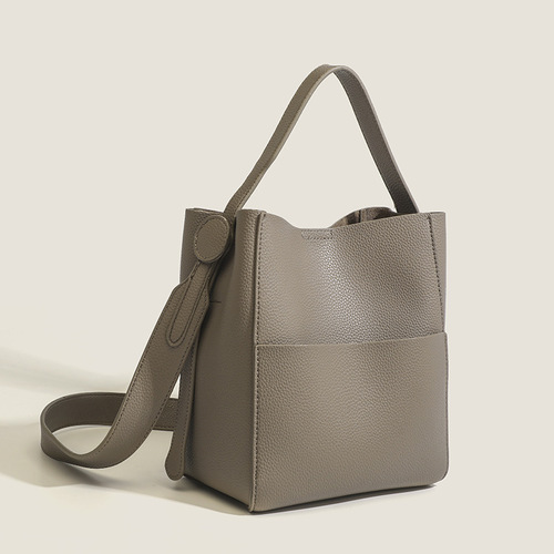 Women's 2024 Spring New Bag Texture Crossbody Bag Water Bucket Bag Large Capacity Hand Hold Single Shoulder Bag